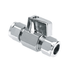Afbeelding van BONFIX messing verchroomd knel minikogelkraan met verchroomde knop 10mm FF