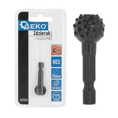 Foto van GEKO Stiftfrees voor Hout Bolvormig 15 mm HEX – 10.000 RPM