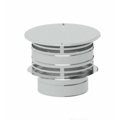 Foto van SKS 100 - dubbelwandig rookkanaal rvs trekkende regenkap diameter Ø100-160mm