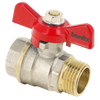 Image of BONFIX brass threaded fitting ball valve red butterfly knob 1inch RRp