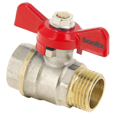 BONFIX brass threaded fitting ball valve red butterfly knob 1inch RRp
