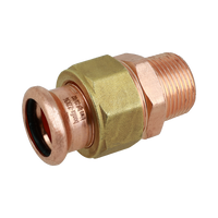 BONFIX press fitting red copper 3-piece coupling 12mm x 1/2inch FR