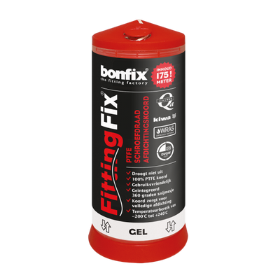 BONFIX FittingFix PTFE schroefdraad afdichtingskoord - 175m Foto van BONFIX FittingFix PTFE schroefdraad afdichtingskoord - 175m