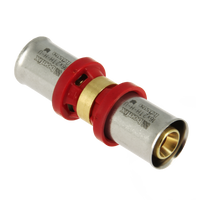 Bonfix Alu-Press Straight Coupling 16x16 mm Brass Press Fitting for PEX-AL-PEX Pipe