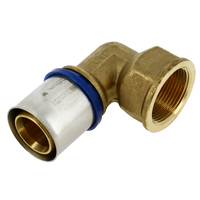 Bonfix Alu-press brass fitting elbow internal thread 40mm x 1 1/4inch FRp