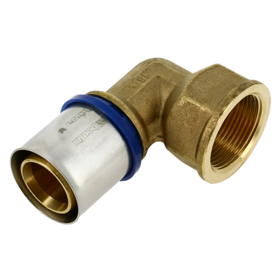 Photo of Bonfix Alu-press brass fitting elbow internal thread 40mm x 1 1/4inch FRp