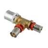 Image of Bonfix Alu-pers brass press fitting Tee reduced 25mm x 16mm x 16mm FFF