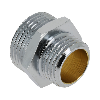 Foto van BONFIX messing verchroomd draadfitting verloopnippel 1/2inch x 3/8inch RR