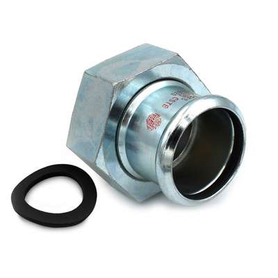Photo of Steelpres carbon steel M 28mm x 1inch press fitting union coupling internal thread
