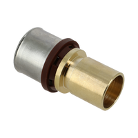 Bonfix Alu-press brass fitting reduction socket straight push-in 32mm x 28mm MF