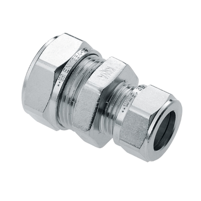 Foto van BONFIX messing vernikkeld knelfitting verloop 15mm x 10mm FF