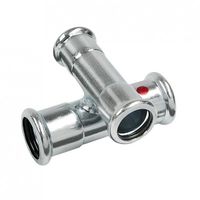 BONFIX press fitting galvanized steel cross-over coupling 22mm x 15mm FFFF