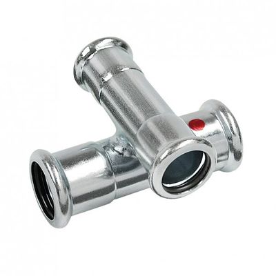 Photo of BONFIX press fitting galvanized steel cross-over coupling 22mm x 15mm FFFF