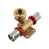 Image of Bonfix Alu-press brass fitting wall plate double straight 16mm x 1/2inch x 16mm FRpF