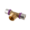 Image of Bonfix Alu-press brass press fitting Tee 26mm x 1inch x 26mm FRF