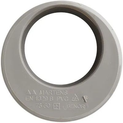 Foto van Martens PVC 50mm x 75mm verloopring inwendig grijs
