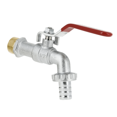 BONFIX messing kogeltapkraan met rode hendel kogelafdichting en slangaansluiting 1/2inch R Foto van BONFIX messing kogeltapkraan met rode hendel kogelafdichting en slangaansluiting 1/2inch R