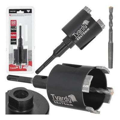 Foto van Tvardy Diamant Segmentkroonboor Gatenzaag Turbo 68 mm – SDS-Plus M16