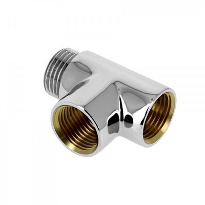 BONFIX messing verchroomd draadfitting T-stuk 1/2inch RRpRp Foto van BONFIX messing verchroomd draadfitting T-stuk 1/2inch RRpRp