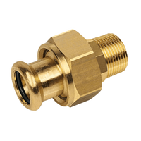 BONFIX press fitting red copper 3-piece coupling 15mm x 3/4inch FR