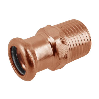 Photo of BONFIX press fitting red copper male adapter 35mm x 1inch FR