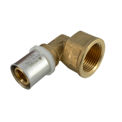 Bonfix Alu-press brass fitting elbow internal thread 25mm x 3/4inch FRp Photo of Bonfix Alu-press brass fitting elbow internal thread 25mm x 3/4inch FRp