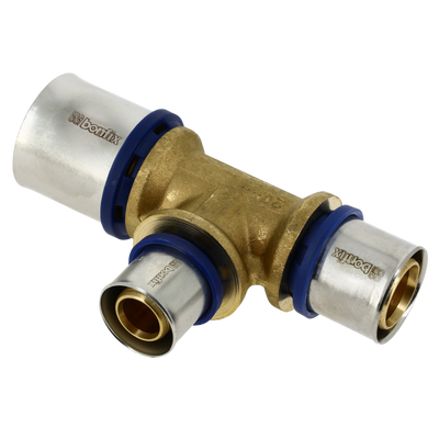 Photo of Bonfix Alu-pers brass press fitting Tee reduced 40mm x 26mm x 32mm FFF