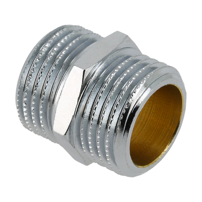 Foto van BONFIX messing verchroomd draadfitting dubbele nippel 3/4inch RR