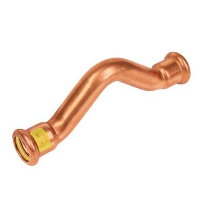 Photo of BONFIX press fitting red copper gas cross-over elbow 22mm FF