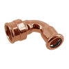 Image of BONFIX press fitting red copper elbow 90 degrees female thread 35mm x 1 1/4inch FRp