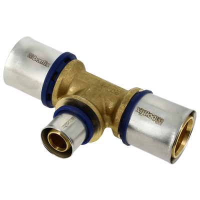 Bonfix alu-pers T-stuk verlopend 50 x 40 x 50 mm messing persfitting