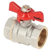 BONFIX brass threaded fitting ball valve red butterfly knob 1 1/4inch RpRp