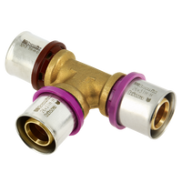 Bonfix Alu press brass fitting coupling Tee reduced 32mm x 32mm x 26mm FFF