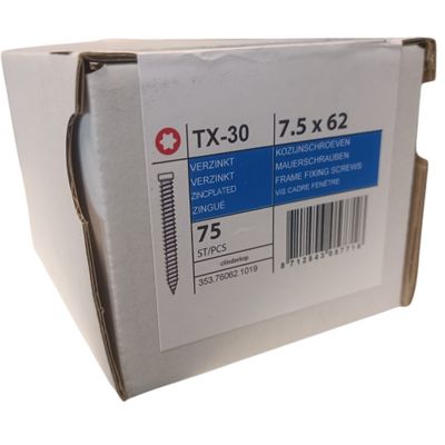 Photo of Frame fixing screws cylinder head 7.5 x 62 -75 pcs