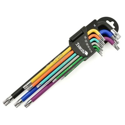 Foto van 9-delige lange Torx sleutelset T10–T50 – Kleurgecodeerd - Tvardy