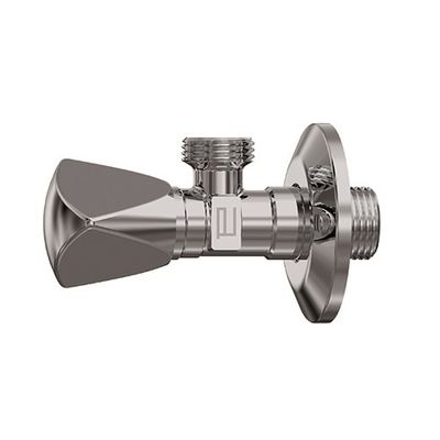 Foto van Anco hoekstopkraan 1/2inch x 1/2inch met rozet en driehoekige gladde handgreep