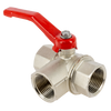 Image of BONFIX brass threaded fitting ball valve 3-way 2inch RpRpRp