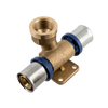 Image of Bonfix Alu-press brass fitting wall plate double straight 20mm x 1/2inch x 20mm FRpF
