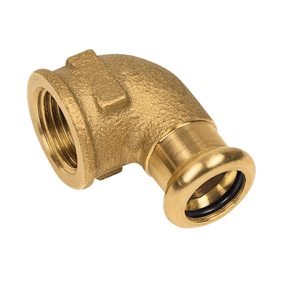 Photo of BONFIX press fitting red copper elbow 90 degrees female thread 28mm x 1inch FRp