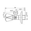Afbeelding van Anco hoekstopkraan 1/2inch x 1/2inch met rozet en driehoekige gladde handgreep