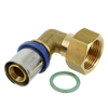Image of Bonfix Alu-press brass 2 piece fitting elbow 20mm x 3/4 FRp