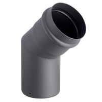 SPKP pellet 80 – pelletkachel rookkanaal bocht 45 graden zwart diameter Ø80mm
