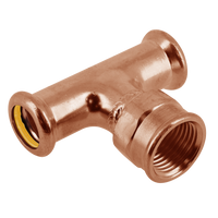 BONFIX press fitting red copper gas Tee 35mm x 1inch x 35mm FRpF