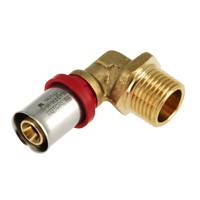 BONFIX Alu-pers messing persfitting bocht / knie 16mm x 1/2inch