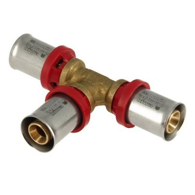 Photo of Bonfix Alu-Press tee fitting 16 x 16 x 16 mm brass