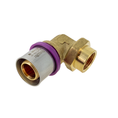 Bonfix Alu-press brass fitting elbow internal thread 26mm x 1/2inch FRp Photo of Bonfix Alu-press brass fitting elbow internal thread 26mm x 1/2inch FRp