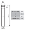 Image of SPKP pellet 100 – pellet stove chimney pipe black 1000mm diameter Ø100mm