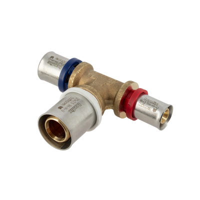 Bonfix Alu-pers brass press fitting Tee reduced 20mm x 25mm x 16mm FFF Bonfix Alu-pers brass press fitting Tee reduced 20mm x 25mm x 16mm FFF