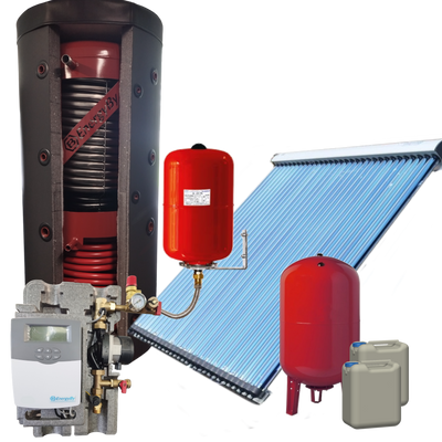 Foto van EnergyBy Zonneboiler 400L met 2x20 Heatpipes en Hygiëneboiler voor Platdak