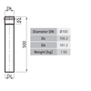 Image of SPKP pellet 100 – pellet stove chimney pipe black 500mm diameter Ø100mm